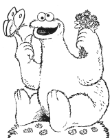 A coloring page of sesame street